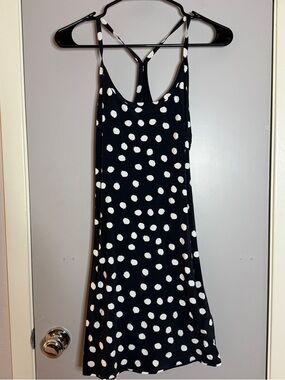 Outdoor Voices Black and White Polka Dot Exercise Dress